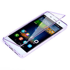 Soft Transparent Flip Case for Huawei P8 Lite Purple