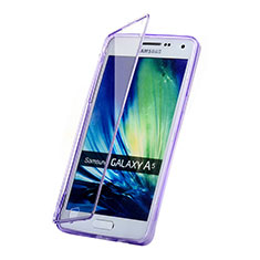 Soft Transparent Flip Case for Samsung Galaxy A5 Duos SM-500F Purple