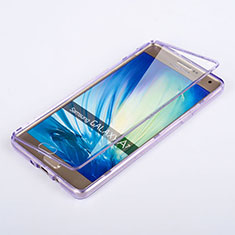 Soft Transparent Flip Case for Samsung Galaxy A7 Duos SM-A700F A700FD Purple