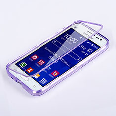 Soft Transparent Flip Case for Samsung Galaxy Core Prime G360F G360GY Purple