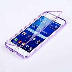 Soft Transparent Flip Case for Samsung Galaxy Grand Prime 4G G531F Duos TV Purple