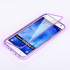 Soft Transparent Flip Case for Samsung Galaxy J7 SM-J700F J700H Purple