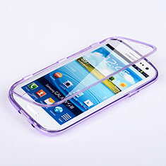 Soft Transparent Flip Case for Samsung Galaxy S3 III LTE 4G Purple