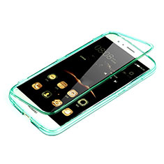 Soft Transparent Flip Cover for Huawei G7 Plus Green