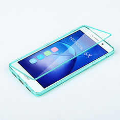 Soft Transparent Flip Cover for Huawei Honor 6X Sky Blue