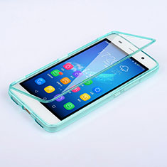 Soft Transparent Flip Cover for Huawei Y6 Blue