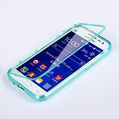 Soft Transparent Flip Cover for Samsung Galaxy Core Prime G360F G360GY Sky Blue