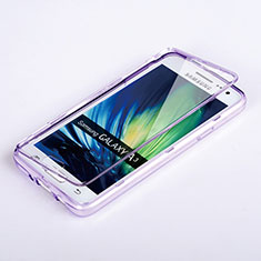 Soft Transparent Flip Cover for Samsung Galaxy DS A300G A300H A300M Purple