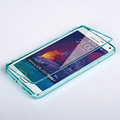 Soft Transparent Flip Cover for Samsung Galaxy Note 4 SM-N910F Sky Blue