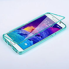 Soft Transparent Flip Cover for Samsung Galaxy Note 5 N9200 N920 N920F Sky Blue