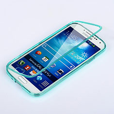 Soft Transparent Flip Cover for Samsung Galaxy S4 IV Advance i9500 Sky Blue