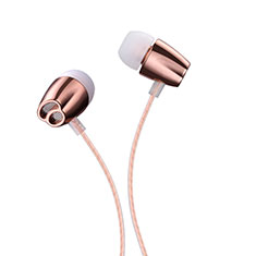 Sports Stereo Earphone Headset In-Ear H26 for Oppo Reno6 Pro 5G India Rose Gold