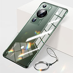 Transparent Crystal Frameless Hard Case Back Cover for Huawei P60 Green