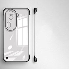 Transparent Crystal Frameless Hard Case Back Cover for Oppo Reno11 Pro 5G Black