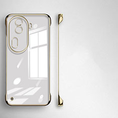 Transparent Crystal Frameless Hard Case Back Cover for Oppo Reno11 Pro 5G Gold