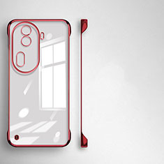 Transparent Crystal Frameless Hard Case Back Cover for Oppo Reno11 Pro 5G Red