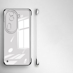 Transparent Crystal Frameless Hard Case Back Cover for Oppo Reno11 Pro 5G Silver