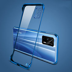Transparent Crystal Frameless Hard Case Back Cover for Realme Q3 Pro 5G Blue