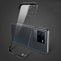 Transparent Crystal Frameless Hard Case Back Cover for Vivo iQOO Neo6 5G Black
