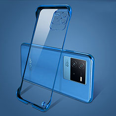 Transparent Crystal Frameless Hard Case Back Cover for Vivo iQOO Neo6 5G Blue