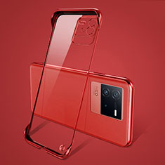Transparent Crystal Frameless Hard Case Back Cover for Vivo iQOO Neo6 5G Red