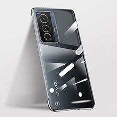 Transparent Crystal Frameless Hard Case Back Cover for Vivo X70 5G Black