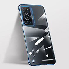 Transparent Crystal Frameless Hard Case Back Cover for Vivo X70 Pro 5G Blue