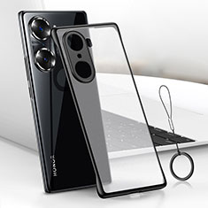 Transparent Crystal Frameless Hard Case Back Cover H01 for Huawei Honor 60 Pro 5G Black
