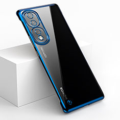 Transparent Crystal Frameless Hard Case Back Cover H01 for Huawei Honor 80 Pro 5G Blue