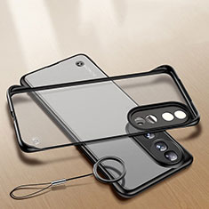 Transparent Crystal Frameless Hard Case Back Cover H01 for Huawei Honor 90 Pro 5G Black