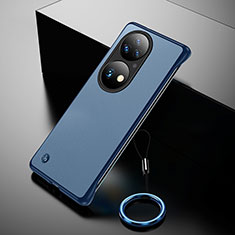 Transparent Crystal Frameless Hard Case Back Cover H01 for Huawei P50 Pro Blue