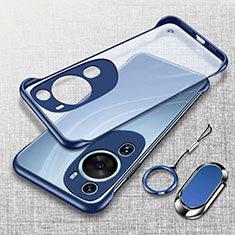 Transparent Crystal Frameless Hard Case Back Cover H01 for Huawei P60 Art Blue