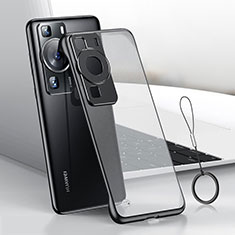 Transparent Crystal Frameless Hard Case Back Cover H01 for Huawei P60 Black