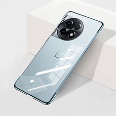 Transparent Crystal Frameless Hard Case Back Cover H01 for OnePlus 11 5G Blue