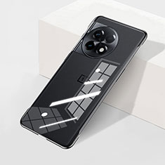 Transparent Crystal Frameless Hard Case Back Cover H01 for OnePlus 11R 5G Black