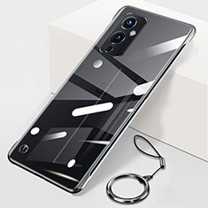 Transparent Crystal Frameless Hard Case Back Cover H01 for OnePlus 9 5G Black