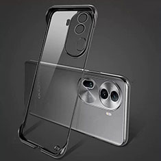 Transparent Crystal Frameless Hard Case Back Cover H01 for Oppo Reno11 Pro 5G Black