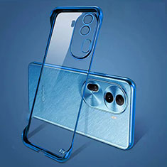 Transparent Crystal Frameless Hard Case Back Cover H01 for Oppo Reno11 Pro 5G Blue