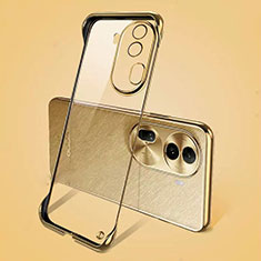 Transparent Crystal Frameless Hard Case Back Cover H01 for Oppo Reno11 Pro 5G Gold