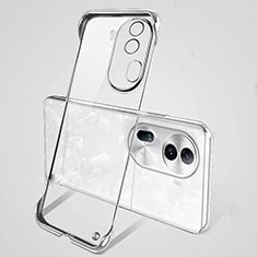 Transparent Crystal Frameless Hard Case Back Cover H01 for Oppo Reno11 Pro 5G Silver