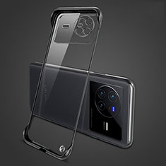 Transparent Crystal Frameless Hard Case Back Cover H01 for Vivo X80 5G Black