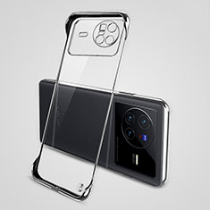 Transparent Crystal Frameless Hard Case Back Cover H01 for Vivo X80 5G Silver