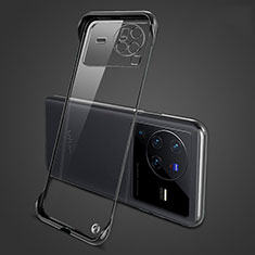 Transparent Crystal Frameless Hard Case Back Cover H01 for Vivo X80 Pro 5G Black