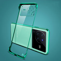 Transparent Crystal Frameless Hard Case Back Cover H01 for Vivo X80 Pro 5G Green