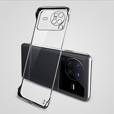 Transparent Crystal Frameless Hard Case Back Cover H01 for Vivo X80 Pro 5G Silver
