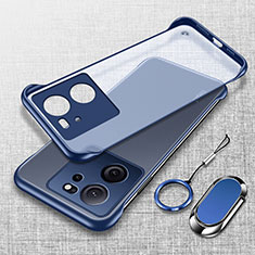 Transparent Crystal Frameless Hard Case Back Cover H01 for Xiaomi Mi 13T Pro 5G Blue