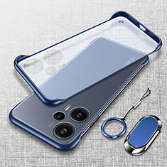 Transparent Crystal Frameless Hard Case Back Cover H01 for Xiaomi Poco F5 5G Blue