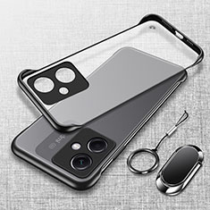 Transparent Crystal Frameless Hard Case Back Cover H01 for Xiaomi Redmi Note 12R Pro 5G Black