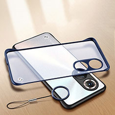 Transparent Crystal Frameless Hard Case Back Cover H02 for Huawei Honor 50 5G Blue