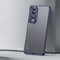 Transparent Crystal Frameless Hard Case Back Cover H02 for Huawei Honor 90 Pro 5G Blue